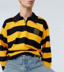 Полосатый хлопковый поло-свитер Miu Miu, Blu + Giallo - фото 5