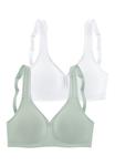 Бюстгальтер LASCANA 2 PACK, Mint Weiß/Mint - фото 4