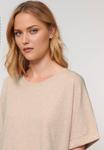 Футболка Mira Paris BANDAGE BACK PRINT ROLLUP TEE OVERSIZED, Mottled Beige - фото 3