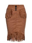 Юбка до колена Queen Kerosin, коричневый - фото