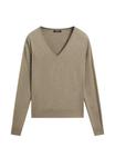 Джемпер Massimo Dutti LONG SLEEVES WITH V-NECK, Green - фото 6