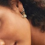 Pandora Золотистые посеребренные медные серьги унисекс gold - фото 7