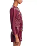 Кожаная куртка Дейдры L'Agence, фиолетовый - фото 4