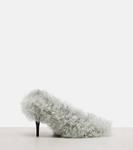 Музыкальные босоножки shearling Gucci, Alpy Gray - фото 4