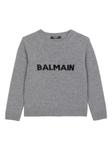 Balmain Kids джемпер с логотипом, серый - фото