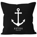 Чехол на подушку Anchor Nautical Sailor Sailing Autiga черный, униразмер - фото