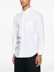 Рубашка с декоративной строчкой THOM BROWNE, белый - фото 3