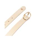 Ремень кожаный Tommy Hilfiger с логотипом, бежевый - фото 2