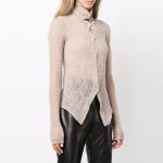 Acne Studios Женский облегающий свитер FW21, бежевый - фото 6