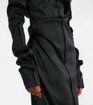 Платье из драпированного твила Acne Studios, черный - фото 6