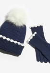 Шапка Love & Roses SCALLOP TRIM POM SET, Navy/Blue - фото 2
