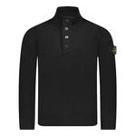 Свитер wappen patch high neck half button knit 'black' Stone Island, черный - фото