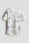 Футболка хлопковая с принтом H&M, мультиколор - фото