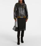 Кожаная университетская куртка Prada, Nero - фото 2