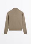 Кардиган Massimo Dutti BUTTONED WITH MOCK TURTLENECK, Light Green - фото 7