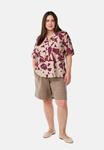 Блуза Zizzi Button-down blouse, Port Royal Flower/Bordeaux - фото 2