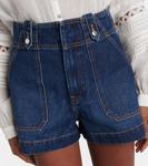 Джинсовые шорты с высокой посадкой и плиссировкой Jaffee Veronica Beard, Bright Blue - фото 4