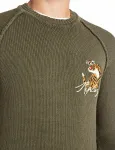 Хлопковый свитер серии Tiger с эффектом потертости Replay, цвет Army Green - фото 4