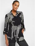 Блузка-рубашка в черно-бежевом узоре WITT WEIDEN - фото 3