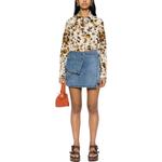 Асимметричная джинсовая мини-юбка MSGM, синий - фото 4