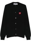 Comme Des Garçons Play шерстяной кардиган с нашивкой, черный - фото