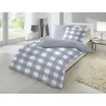 Постельное белье Primera «Basic Percale» в современном клетчатом дизайне, синий/белый - фото 8