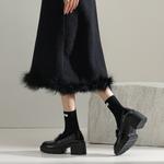 Лоферы женские 6,5 см FMM, черный замш - фото 3