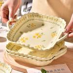 CERAMICS Fresh Underglaze Color Bowl And Plate Set, набор из 2 керамических мисок с двумя ручками, 23 см - фото 2