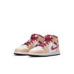 Кроссовки 1 mid 'light curry cardinal red' Air Jordan, белый - фото 3