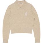 Джемпер Heart intarsia Knit Top Acne Studios, бежевый - фото