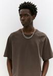 Футболка PULL&BEAR SHORT SLEEVE TRIMMED , Dark Brown - фото 4