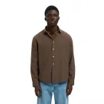 Рубашка с длинным рукавом Selected Noah Regular Fit, коричневый - фото