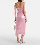 Платье миди с пайетками David Koma, розовый - фото 3