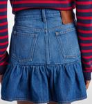 Джинсовая мини-юбка с рюшами Valentino, Medium Blue Denim - фото 5