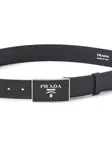 Ремень с пряжкой-логотипом Prada, черный - фото 3