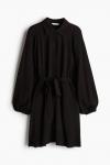 Платье блузка с объемными рукавами H&M, черный - фото 4