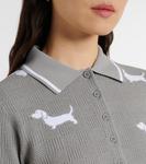 Рубашка-поло с 4 полосками Thom Browne, Lt Grey - фото 4