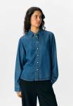 Блуза Object Button-down blouse, Medium Blue Denim/Blue Denim - фото
