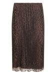 Юбка из кружева с леопардовым принтом TOM FORD, коричневый - фото
