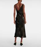 Асимметричное платье с принтом Dries Van Noten, Khaki - фото 3