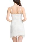 Аня Мини-платье с бахромой и бисером Dress the Population, белый - фото 3