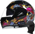 Шлем мотоциклетный Guenzo с принтом, черный - фото 2