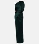 Платье из шелкового атласа с драпировкой The Sei, Hunter - фото