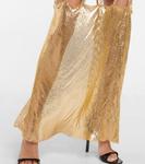 Юбка миди из сетки с вырезами Christopher Kane, золотой - фото 4