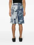 Джинсовые шорты с газетным принтом Versace Jeans Couture, синий - фото 4