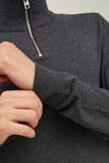 Вязаный свитер на молнии 1/4 Jack & Jones, серый - фото 4
