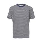Футболка Selected Relax Butch Stripe Short Sleeve O Neck, синий - фото 3