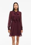 Платье VILA VIFALIA TIE NECK , Winetasting/Dark Red - фото