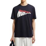 Футболка с принтом логотипа Moncler, темно-синий - фото 4