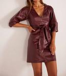 Платье-мини Kiara Pu в бордовом цвете MINKPINK - фото